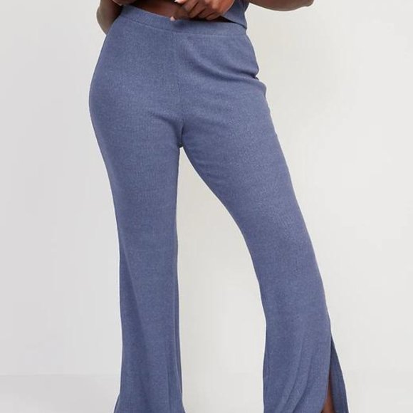 Old Navy High-Waisted Rib-Knit Split Flare Lounge Pants for Women New - Picture 5 of 11
